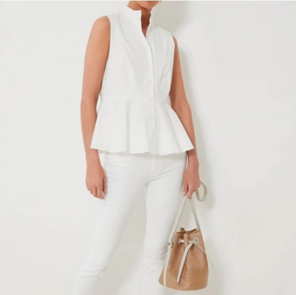 Tuckernuck Pomander Place White Paulina Top Size Medium NWT - Picture 1 of 11